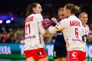 DORTMUND, GERMANY - 3 ARALIK 2025 Kadınlar Hentbol Dünya Şampiyonası 2025 Norveç 'e karşı Westfallenhalle' de.