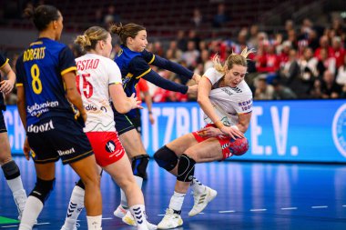 DORTMUND, GERMANY - 3 Aralık 2025: Breistol Kristine - Dünya Bayanlar Hentbol Şampiyonası 2025 Norveç 'e karşı Westfallenhalle' de.