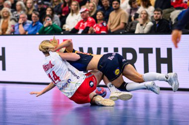 DORTMUND, GERMANY - 3 ARALIK 2025 Kadınlar Hentbol Dünya Şampiyonası 2025 Norveç 'e karşı Westfallenhalle' de.