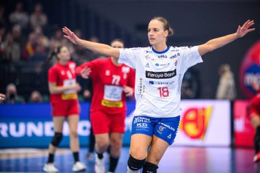 DORTMUND, GERMANY - 4 Aralık 2025: Pernille Brandenborg - Dünya Bayanlar Hentbol Şampiyonası 2025 Sırbistan, Westfallenhalle 'de Faroe Adaları' na karşı.