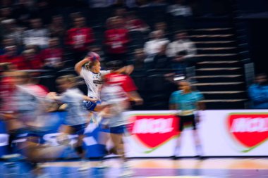 DORTMUND, Almanya - 4 Aralık 2025: Anna Elisabeth Halsdottir Weyhe - Dünya Bayanlar Hentbol Şampiyonası 2025 Sırbistan, Westfallenhalle 'de Faroe Adaları' na karşı.