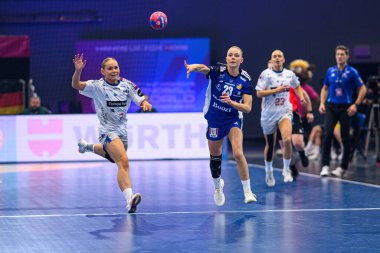 DORTMUND, ALMANY - 6 Aralık 2025: Dana Bjorg Gudmundsdottir - Kadınlar Hentbol Dünya Şampiyonası 2025 Faroe Adası - Westfallenhalle Adası.