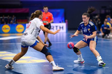 DORTMUND, Almanya - 6 Aralık 2025: Elin Klara Thorkelsdottir - Kadınlar Hentbol Dünya Şampiyonası 2025 Faroe Adası - Westfallenhalle Adası.