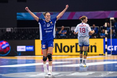 DORTMUND, ALMANY - 6 Aralık 2025: Katrin Tinna Jensdottir - Kadınlar Hentbol Dünya Şampiyonası 2025 Faroe Adası - Westfallenhalle Adası.