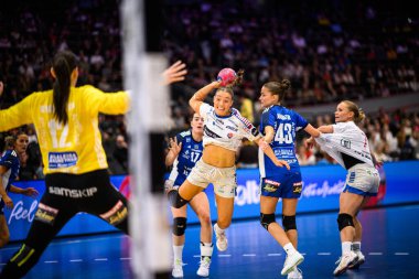 DORTMUND, Almanya - 6 Aralık 2025: Suna Krossteig Hansen - Kadınlar Hentbol Dünya Şampiyonası 2025 Faroe Adası - Westfallenhalle Adası.