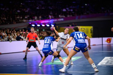 DORTMUND, Almanya - 6 Aralık 2025: Suna Krossteig Hansen - Kadınlar Hentbol Dünya Şampiyonası 2025 Faroe Adası - Westfallenhalle Adası.