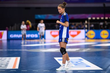 DORTMUND, ALMANY - 6 Aralık 2025: Matthildur Lilja Jonsdottir - Kadınlar Hentbol Dünya Şampiyonası 2025 Faroe Adası - Westfallenhalle Adası.