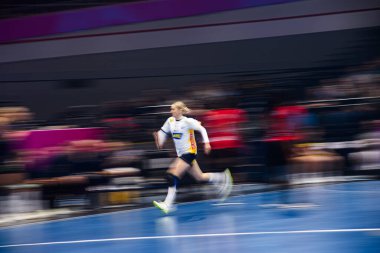 DORTMUND, GERMANY - 7 Aralık 2025 Lindkvist Emma - Kadınlar Hentbol Dünya Şampiyonası 2025 Angola - Westfallenhalle 'de İsveç' e karşı.