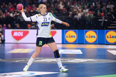 DORTMUND, GERMANY - 7 Aralık 2025 Lindkvist Emma - Kadınlar Hentbol Dünya Şampiyonası 2025 Angola - Westfallenhalle 'de İsveç' e karşı.