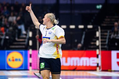 DORTMUND, GERMANY - 7 Aralık 2025: Koppang Nina - Kadınlar Hentbol Dünya Şampiyonası 2025 Angola, Westfallenhalle 'de İsveç' e karşı.