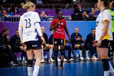 DORTMUND, GERMANY - 7 ARALIK, 2025 Machado Juliana Jose - Kadınlar Hentbol Dünya Şampiyonası 2025 Angola, Westfallenhalle 'de İsveç' e karşı.