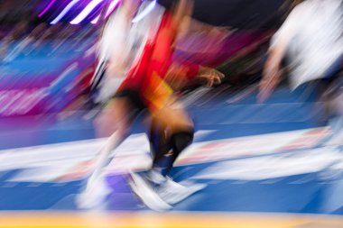 DORTMUND, GERMANY - 7 ARALIK, 2025 Kadınlar Hentbol Dünya Şampiyonası 2025 Angola İsveç 'e karşı Westfallenhalle' de.