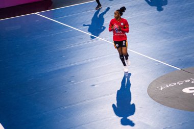 DORTMUND, GERMANY - 7 Aralık 2025: Paulo Helena Gilda Simao - Dünya Kadınlar Hentbol Şampiyonası 2025 Angola - Westfallenhalle 'de İsveç' e karşı.