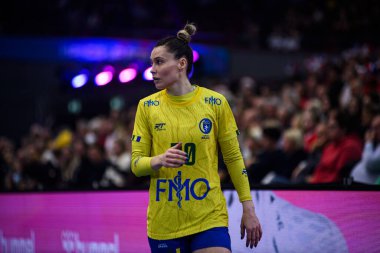 DORTMUND, GERMANY - 7 Aralık 2025: Fais Munhoz Araujo Larissa - Kadınlar Hentbol Dünya Şampiyonası 2025 Norveç ve Brezilya Westfallenhalle karşılaşması.