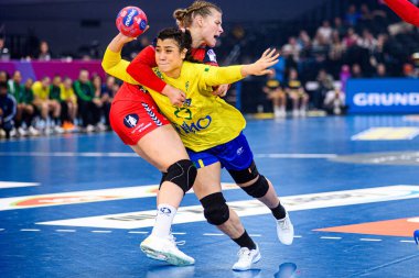 DORTMUND, GERMANY - 7 Aralık 2025: Guarieiro Giulia - Dünya Bayanlar Hentbol Şampiyonası 2025 Norveç - Brezilya - Westfallenhalle.