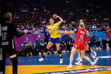 DORTMUND, GERMANY - 7 Aralık 2025: Quintino Ribeiro Jessica - Kadınlar Hentbol Dünya Şampiyonası 2025 Norveç - Brezilya - Westfallenhalle.