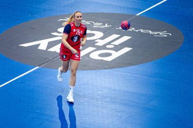 DORTMUND, GERMANY - 7 ARALIK, 2025 Kadınlar Hentbol Dünya Şampiyonası 2025 Norveç - Brezilya - Westfallenhalle.