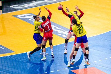 DORTMUND, GERMANY - 7 ARALIK, 2025 Kadınlar Hentbol Dünya Şampiyonası 2025 Norveç - Brezilya - Westfallenhalle.