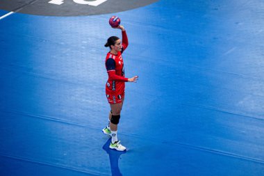 DORTMUND, GERMANY - 7 ARALIK, 2025 Kadınlar Hentbol Dünya Şampiyonası 2025 Norveç - Brezilya - Westfallenhalle.