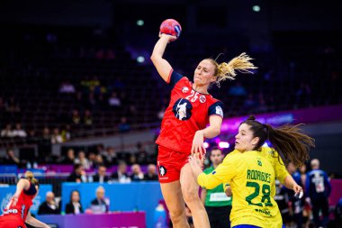 DORTMUND, GERMANY - 7 Aralık 2025: Reistad Henny Ella - Dünya Bayanlar Hentbol Şampiyonası 2025 Norveç - Brezilya - Westfallenhalle.