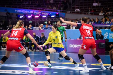 DORTMUND, GERMANY - 7 Aralık 2025: De Abreu Rosa Kelly - Dünya Bayanlar Hentbol Şampiyonası 2025 Norveç - Brezilya - Westfallenhalle.