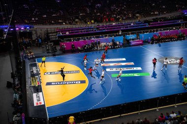 DORTMUND, GERMANY - 7 ARALIK, 2025 Kadınlar Hentbol Dünya Şampiyonası 2025 Norveç - Brezilya - Westfallenhalle.