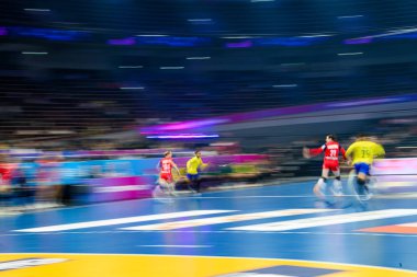 DORTMUND, GERMANY - 7 ARALIK, 2025 Kadınlar Hentbol Dünya Şampiyonası 2025 Norveç - Brezilya - Westfallenhalle.