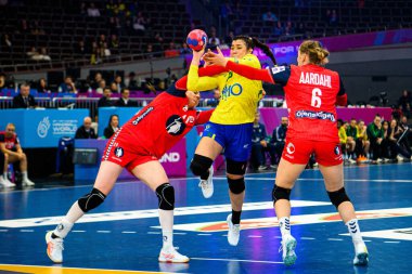 DORTMUND, GERMANY - 7 Aralık 2025: Guarieiro Giulia - Dünya Bayanlar Hentbol Şampiyonası 2025 Norveç - Brezilya - Westfallenhalle.