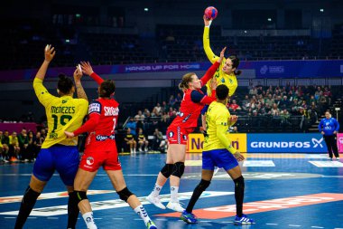 DORTMUND, GERMANY - 7 Aralık 2025: De Abreu Rosa Kelly - Dünya Bayanlar Hentbol Şampiyonası 2025 Norveç - Brezilya - Westfallenhalle.