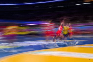 DORTMUND, GERMANY - 7 ARALIK, 2025 Kadınlar Hentbol Dünya Şampiyonası 2025 Norveç - Brezilya - Westfallenhalle.