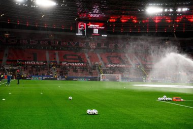 LEVERKUSEN, GERMANY - 10 ARALIK, 2025: Bayarena - UEFA Şampiyonlar Ligi, Bayer 04 Leverkusen-Newcastle United maçı Bayarena 'da.