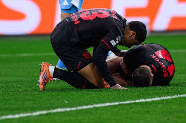 LEVERKUSEN, GERMANY - 10 ARALIK, 2025: Arthur, Patrik Schick - UEFA Şampiyonlar Ligi, Bayer 04 Leverkusen-Newcastle United maçı Bayena 'da.