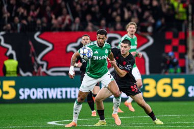 LEVERKUSEN, GERMANY - 10 DECEMBER, 2025: Joelinton, Ibrahim Maza - UEFA Champions League, match Bayer 04 Leverkusen vs Newcastle United at BayArena.
