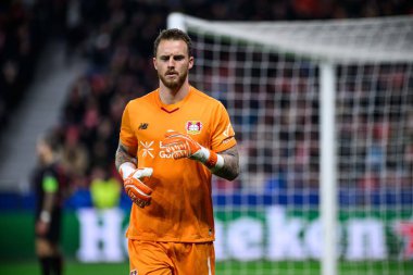 LEVERKUSEN, GERMANY - 10 ARALIK 2025: Mark Flekken - UEFA Şampiyonlar Ligi, Bayer 04 Leverkusen-Newcastle United maçı Bayarena 'da.