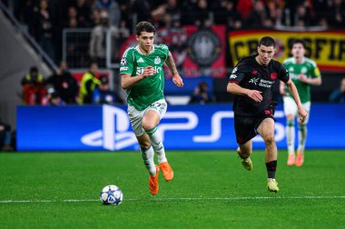 LEVERKUSEN, ALMANY - 10 ARALIK 2025: Lewis Miley - UEFA Şampiyonlar Ligi, Bayer 04 Leverkusen-Newcastle United maçı Bayarena 'da.