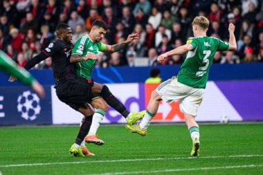 LEVERKUSEN, GERMANY - 10 ARALIK, 2025: - UEFA Şampiyonlar Ligi, Bayer 04 Leverkusen-Newcastle United maçı Bayarena 'da.
