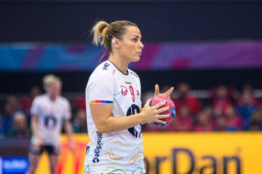 DORTMUND, GERMANY - 9 Aralık 2025: Mork Nora - Dünya Bayanlar Hentbol Şampiyonası 2025 Norveç ve Karadağ Westfallenhalle 'de karşı karşıya.