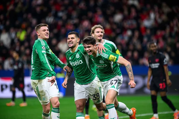 LEVERKUSEN, GERMANY - 10 DECEMBER, 2025: Lewis Miley, goal - UEFA Champions League, match Bayer 04 Leverkusen vs Newcastle United at BayArena.