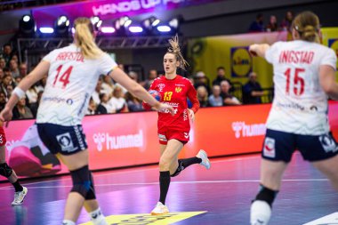 DORTMUND, GERMANY - 9 Aralık 2025: Dijana Triviç - Dünya Bayanlar Hentbol Şampiyonası 2025 Norveç - Karadağ 'a karşı Westfallenhalle.