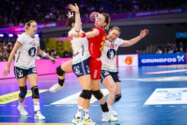 DORTMUND, GERMANY - 9 Aralık 2025: Tatjana Brnoviç - Dünya Bayanlar Hentbol Şampiyonası 2025 Norveç ve Karadağ Westfallenhalle 'de karşı karşıya.