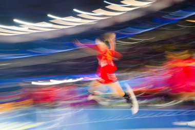 DORTMUND, GERMANY - 9 Aralık 2025: Ivona Paviceviç - Dünya Bayanlar Hentbol Şampiyonası 2025 Norveç ve Karadağ Westfallenhalle 'de karşı karşıya.