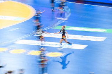 DORTMUND, GERMANY - 9 ARALIK, 2025 Kadınlar Hentbol Dünya Şampiyonası 2025 Almanya, Westfallenhalle 'de Brezilya' ya karşı.