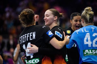 DORTMUND, GERMANY - 9 Aralık 2025: Marie Steffen - Dünya Bayanlar Hentbol Şampiyonası 2025 Almanya - Westfallenhalle 'de Brezilya' ya karşı.