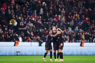 LEVERKUSEN, GERMANY - 13 Aralık 2025: - Bundesliga maçı Bayer 04 Leverkusen 1.FC Koeln 'e karşı Bayarena' da.
