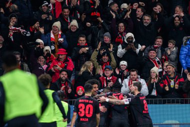 LEVERKUSEN, GERMANY - 13 Aralık 2025: - Bundesliga maçı Bayer 04 Leverkusen 1.FC Koeln 'e karşı Bayarena' da.