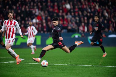 LEVERKUSEN, GERMANY - 13 Aralık 2025: - Bundesliga maçı Bayer 04 Leverkusen 1.FC Koeln 'e karşı Bayarena' da.