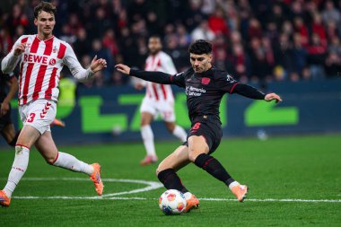 LEVERKUSEN, GERMANY - 13 Aralık 2025: - Bundesliga maçı Bayer 04 Leverkusen 1.FC Koeln 'e karşı Bayarena' da.