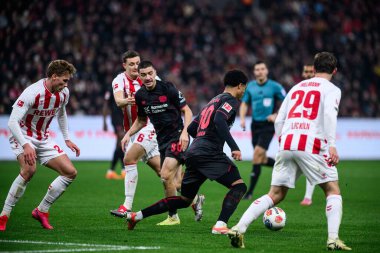 LEVERKUSEN, GERMANY - 13 ARALIK 2025: İbrahim Maza - Bundesliga maçı Bayer 04 Leverkusen 'e karşı Bayarena' da 1.FC Koeln.