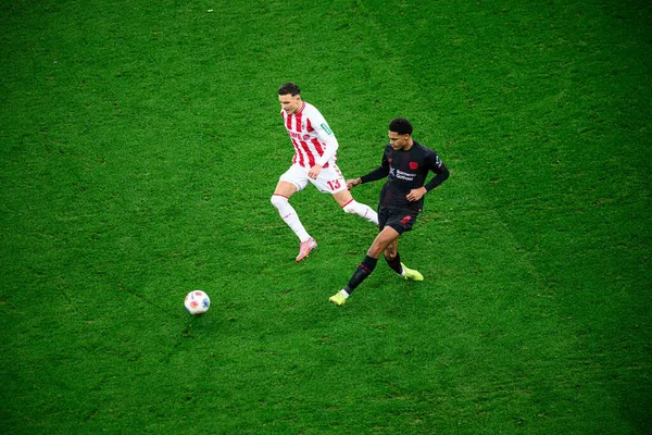 LEVERKUSEN, GERMANY - 13 ARALIK 2025: Said El Mala, Jarell Quansah - Bundesliga maçı Bayer 04 Leverkusen 'e karşı 1.FC Koeln.