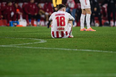 Kolej, Almanya - 20 Aralık 2025: Isak Johannesson - 1. Bundesliga maçı 1.FC Koeln 1 'e karşı. FC Union Berlin, Rhein Enerji Stadyumu.